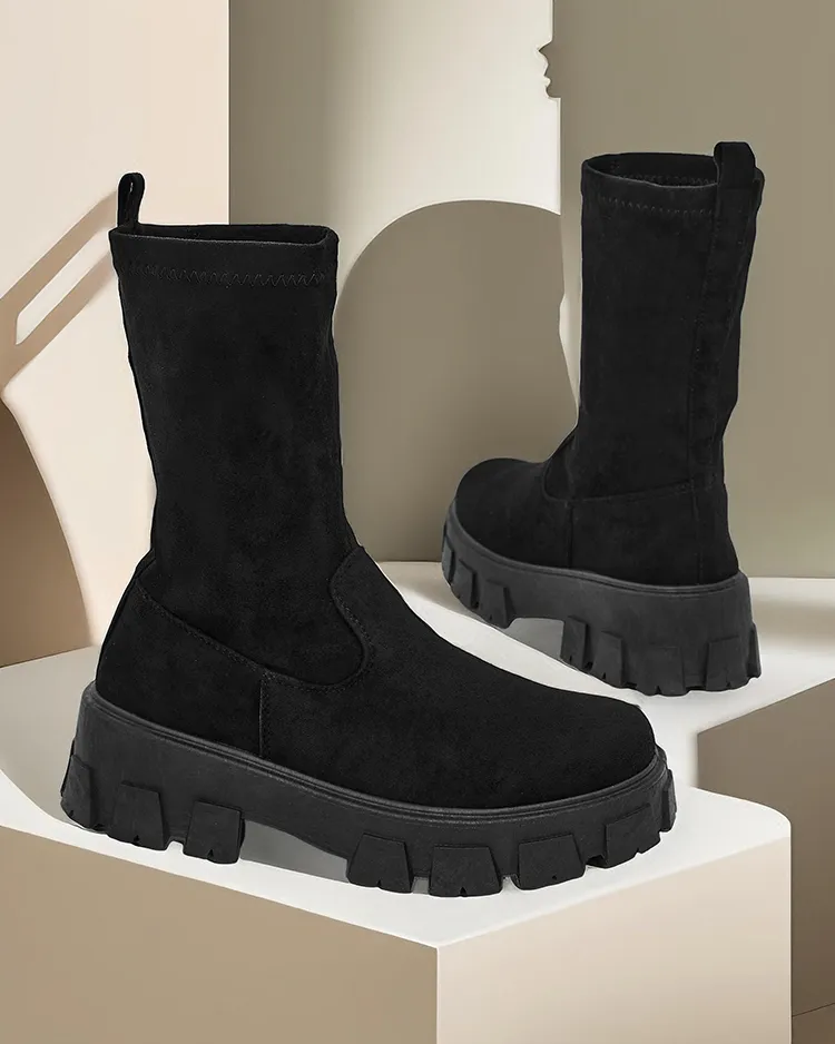 Royalfashion Damen-Plateau-Stiefel Firo