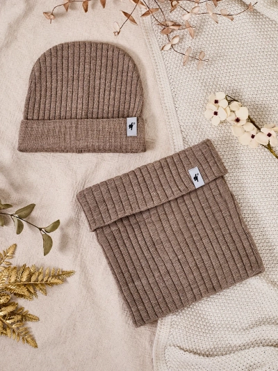 Royalfashion Universal Winter-Set - Mütze mit Loopschal