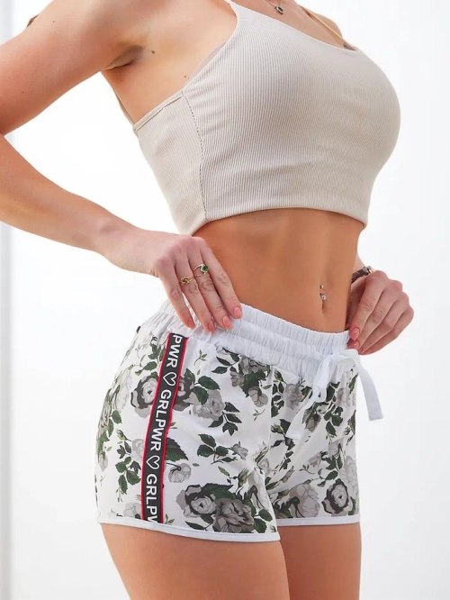 Шорти жіночі Royalfashion з бавовни в весняному квітковому принті