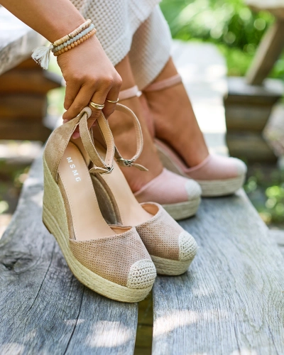 Royalfashion Braune Damen Meylasi Plateausandalen