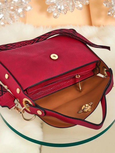 Damen Handtasche fuchsia Minerva Öko-Leder für Schulter und Crossbody
