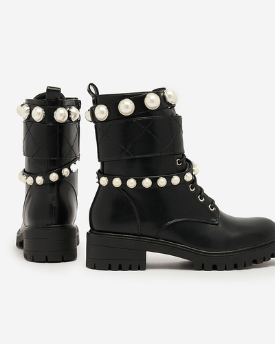 Royalfashion Damen Baggerstiefel in schwarz Fessefy