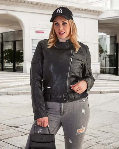 Royalfashion Damen Öko-Leder Ramones Jacke