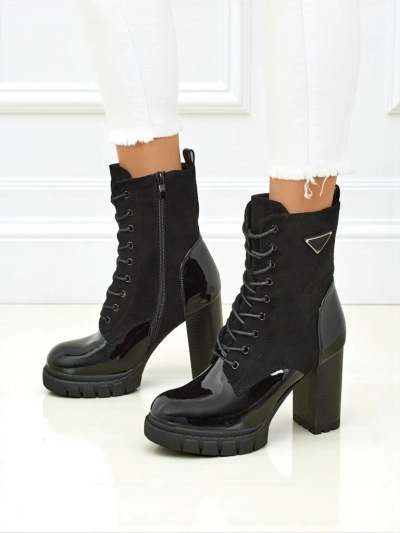 Damen Stiefeletten Öko-Wildleder mit Blockabsatz Event Bramble
