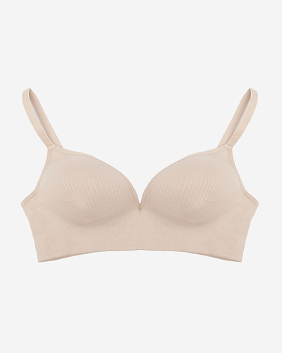 Gerippter Damen-BH in Hellbraun- Dessous