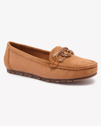 Damen Mokassins in Kamelfarbe mit Kette Lertika - Schuhe