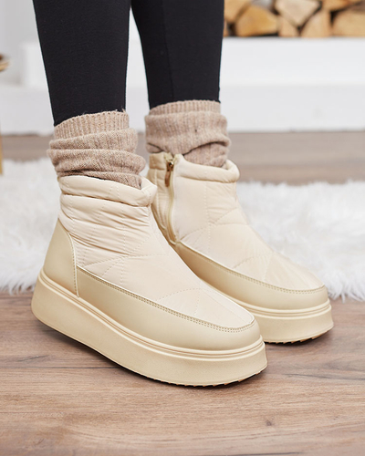 Royalfashion Damen Schneestiefel in beige Farbe Fopinia