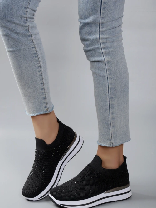 Royalfashion Жіночі спортивні черевики без шнурівки з стразами Ceromie