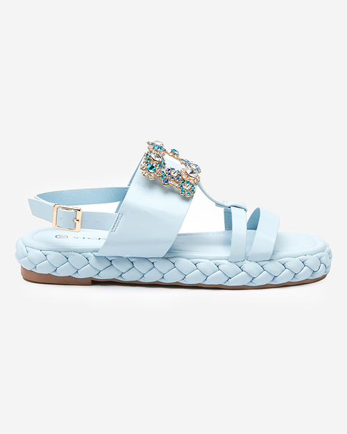 OUTLET Жіночі сині босоніжки з декоративною пряжкою Govy-Footwear