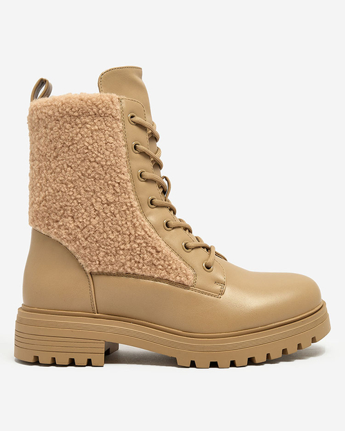 Жіночі черевики на шнурівці з овчиною Royalfashion Setrica