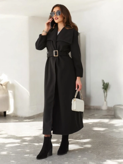 Royalfashion Damen-Max mantel mit Bindegürtel
