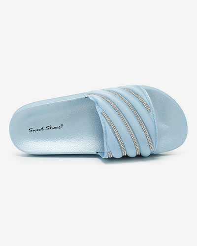 OUTLET Blaue Damenhausschuhe mit Zirkonia Erikis - Schuhe