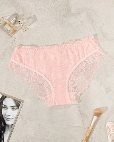 Royalfashion Rosa Baumwoll-Spitzenhöschen für Frauen