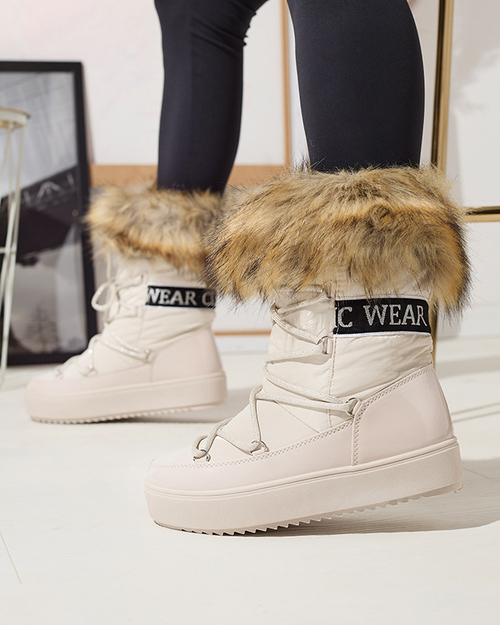 Бежеві жіночі напівчеревики на хутрі Lilitsa- Взуття