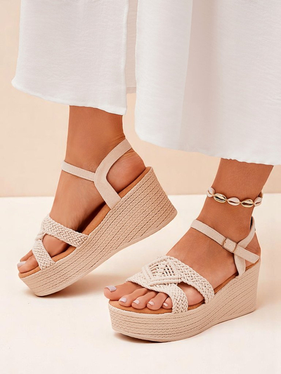 Royalfashion Damen Keilsandaletten geflochten Sunny Day