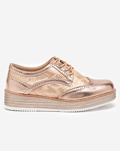 OUTLET Damenschuhe in Rosa und Gold mit Einsätzen aus Schlangenleder Fin - Footwear