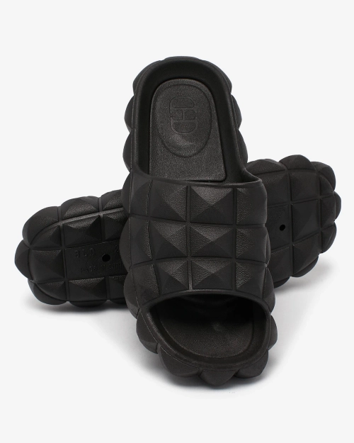 Жіночі шльопанці Royalfashion з тисненням чорного кольору Ambeha