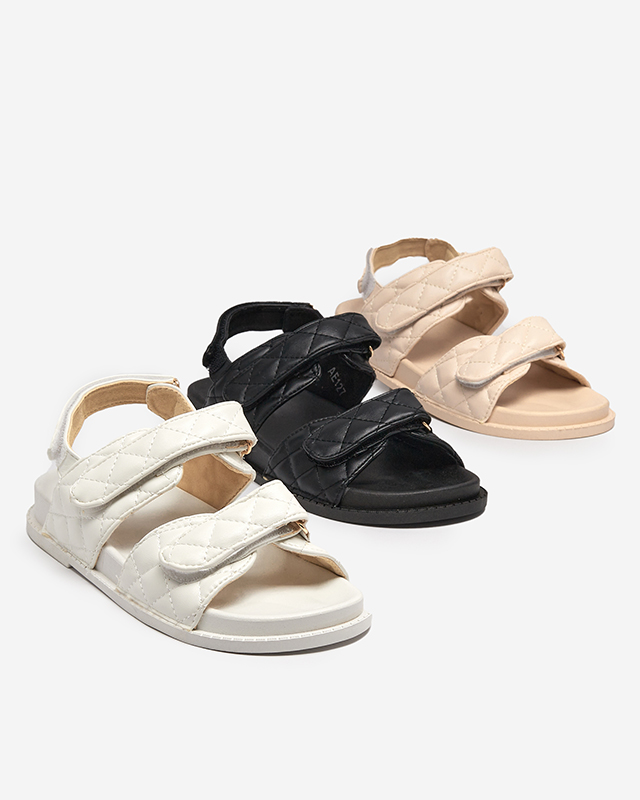 Beige Damensandalen mit Klettverschluss Korine - Footwear