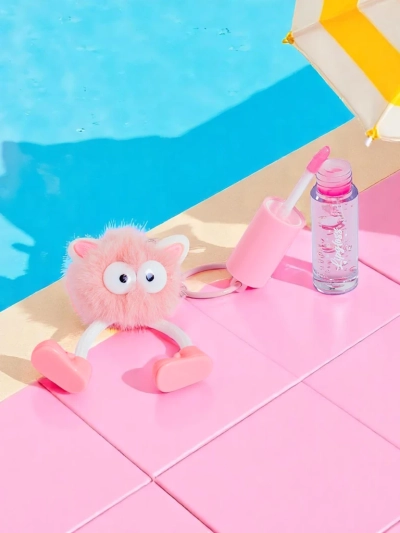Lipgloss für Kinder mit einem flauschigen Monster Hellrosa