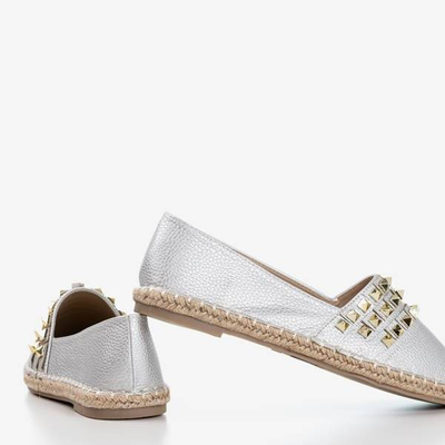 Silberne Damen-Espadrilles mit Anchu-Nieten - Schuhe 1