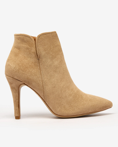 Royalfashion Світло-коричневі жіночі ботильйони на шпильці Amalenika