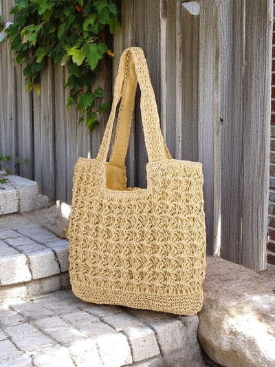 Royalfashion Große Damen Strohtasche Sunny Straw