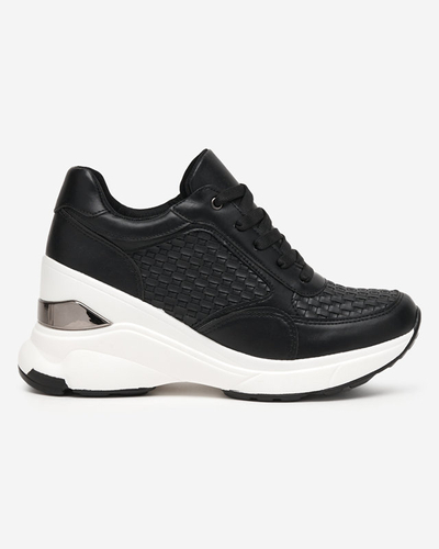 OUTLET Schwarze Sportschuhe für Damen mit Indoor-Keilabsatz Renel - Footwear