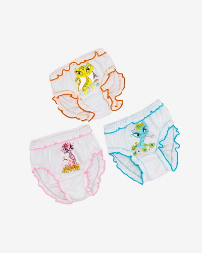 Royalfashion Höschenset für Mädchen mit farbenfrohem Katzendruck
