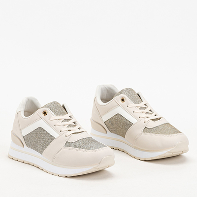 OUTLET Damen-Sportsneaker in Beige mit Glitzer Berilan - Schuhe