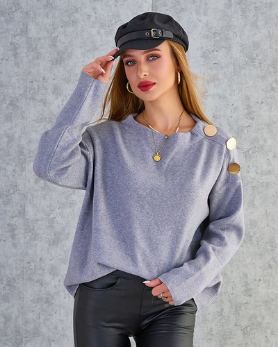 Royalfashion Dünner Damenpullover mit Schulterverzierungen
