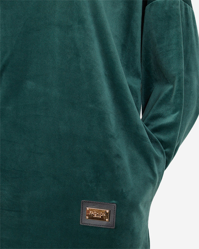 Damen-Tunika mit dunkelgrünen Zirkonen - Kleidung