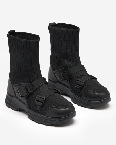 Schwarze hohe Damen-Sportschuhe mit Verzierung Cerini - Footwear