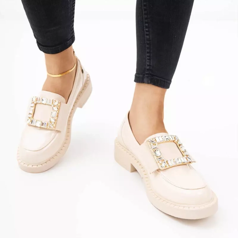 OUTLET Beige Damenschuhe mit Iolara-Kristallen - Schuhe