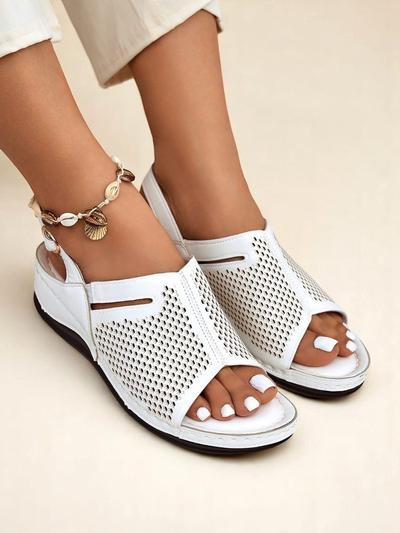 Royalfashion Damen Sandalen mit niedrigem Keilabsatz Mira