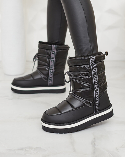 Royalfashion Schwarz Damen Schneestiefel Gepanden