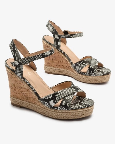 Schwarz-weiße Damensandalen auf Anker mit Prägung Certika - Footwear