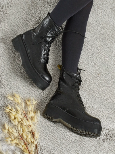 Damen Worker Boots mit Prägung Arvessa