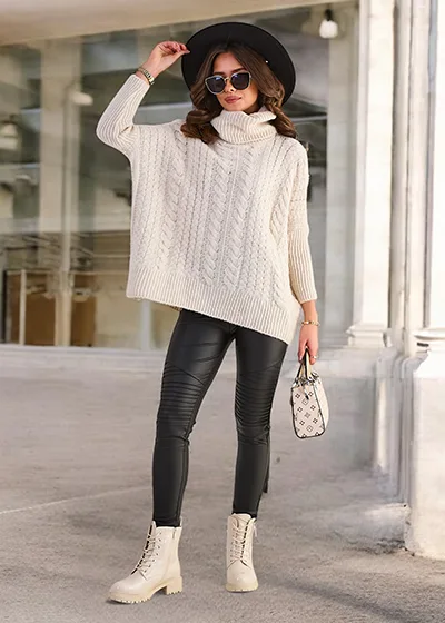 Royalfashion Damen-Rollkragenpullover