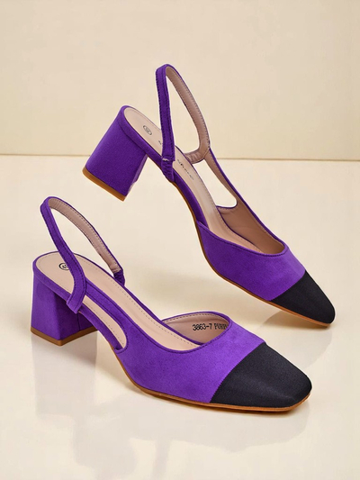Royalfashion Damen Pumps mit niedrigem Absatz und dekorativer Spitze Eleganzo