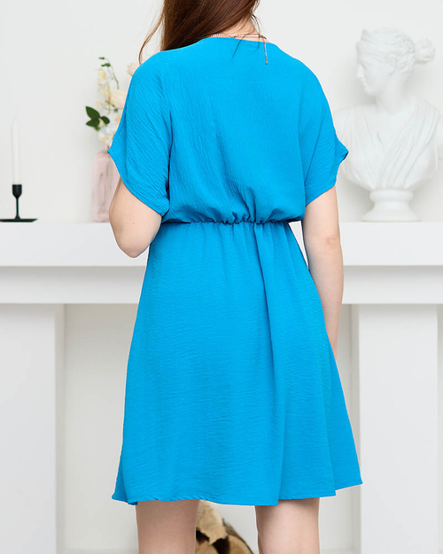 Жіноча блакитна сукня з декоративним ланцюжком - Одяг