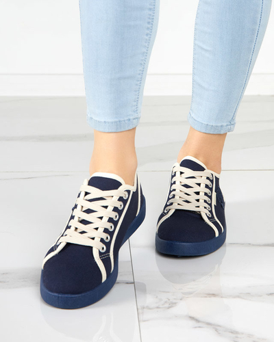 Marineblaue Damen-Sneaker mit Wefera-Badge - Schuhe
