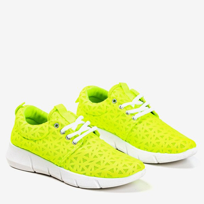 Neongrüne Damen-Sportschuhe mit Troye-Mustern - Schuhe 1