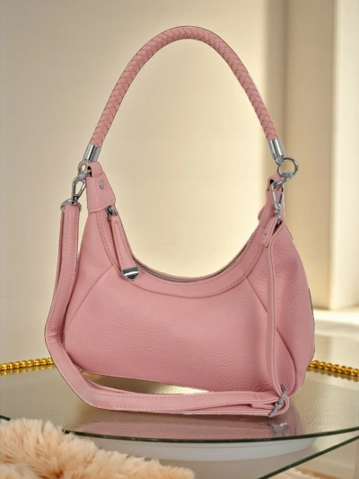 Royalfashion Kleine Damenhandtasche aus Öko-Leder mit dekorativem Riemen Lacquea