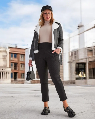 Royalfashion Warmed women's teggings pants PLUS SIZE