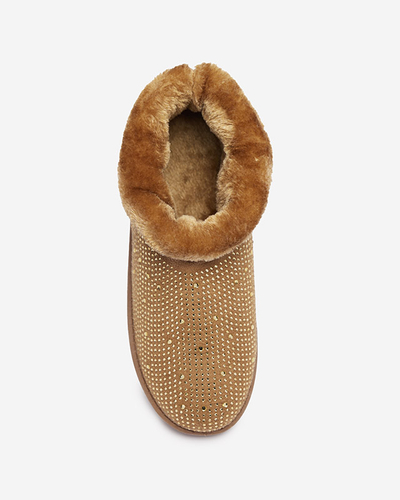 Damen-Schneestiefel mit kamelfarbenen Zirkonias Rudis - Schuhe