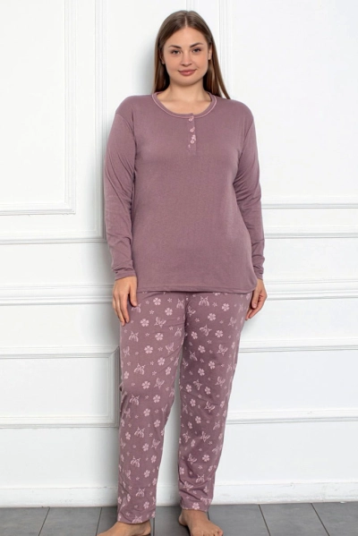 Royalfashion Damen Baumwolle 2-teiliger Schmetterlingspyjama PLUS SIZE