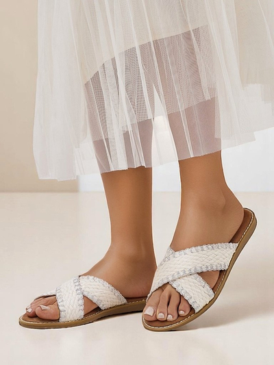 Royalfashion Damensandalen mit gewebten Riemen Bornes
