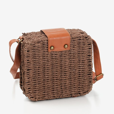 Dunkelbraune Kofferraumtasche aus Stroh - Handtaschen 1