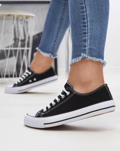 Schwarz-weiße klassische Damen-Schnürschuhe Ogisa - Footwear