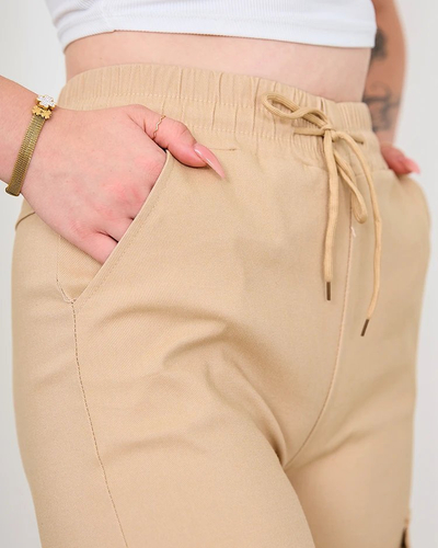 Royalfashion Beige Weite Cargohose für Damen